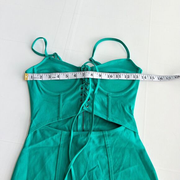 New TIMING Bodycon Corset Tie Up Cut Out Mini Dress SIZE SMALL Women's - Picture 6 of 12
